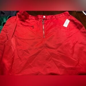 Red Skirt with Pocket and Zipper